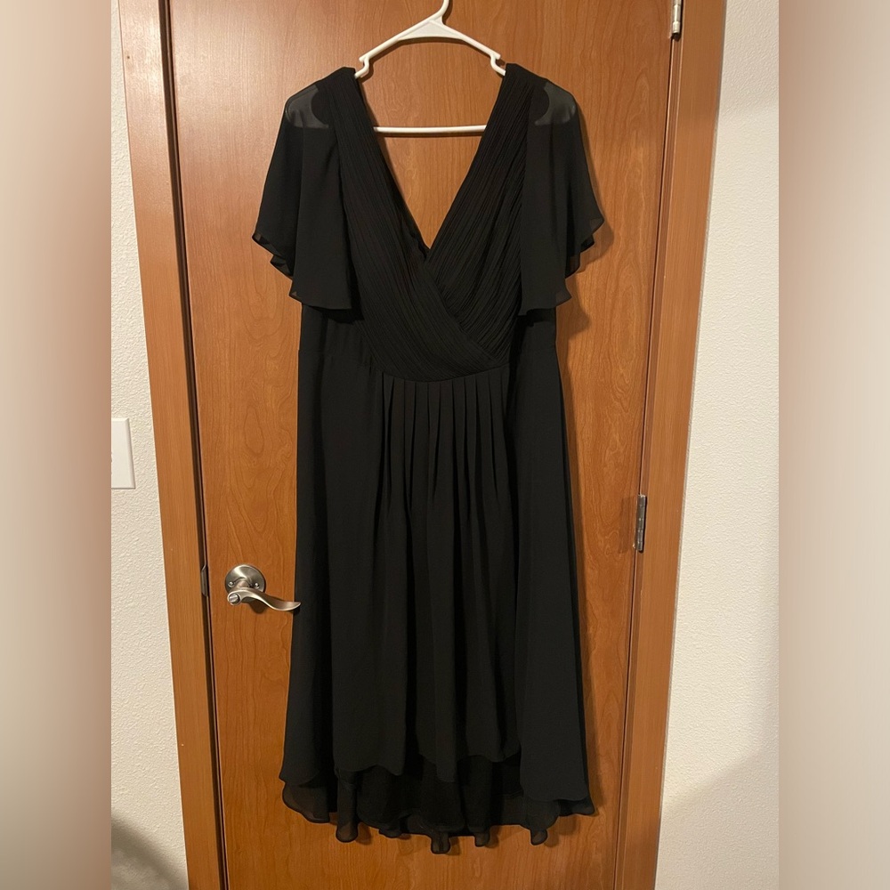 Ever Pretty black formal ruched v neck chiffon A line dress